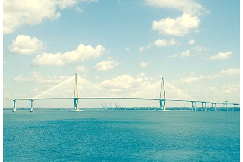 The Arthur Ravenel Jr., Bridge, also known as the Cooper River Bridge, in Charleston, SC
