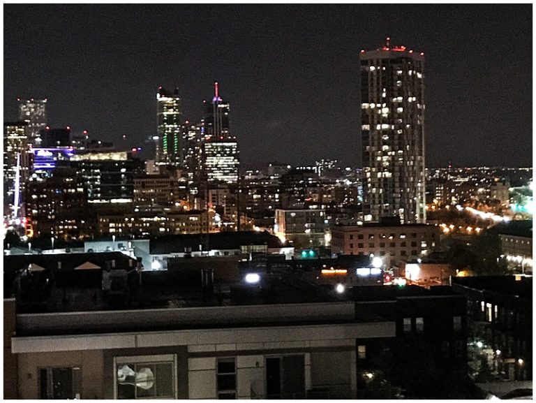 Downtown Denver skyline at night