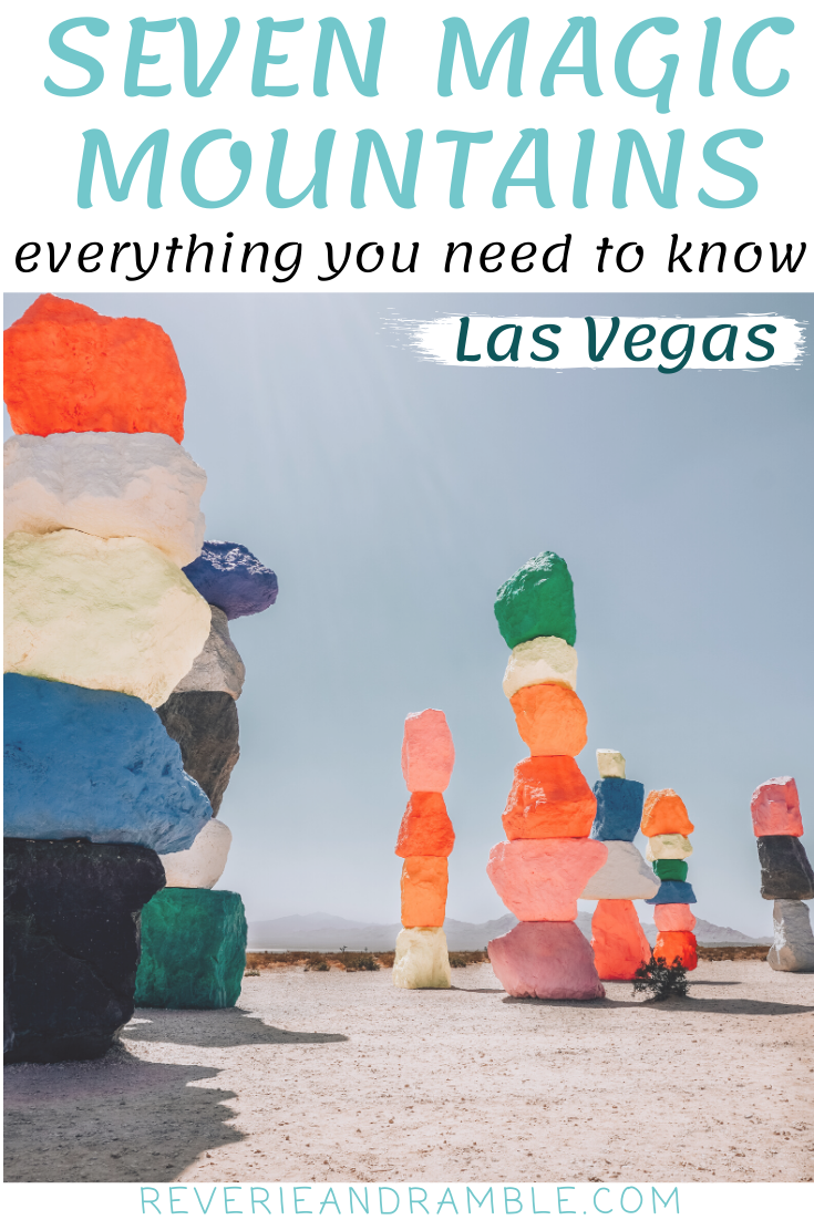 The seven colorful stone totems that make up the Seven Magic Mountains